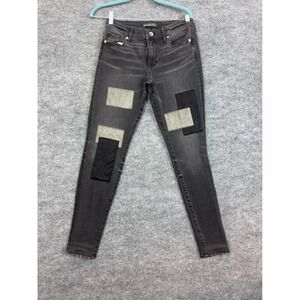 Abercrombie‎ & Fitch Super Skinny Patchwork Jeans Black Wash Womens 27 30